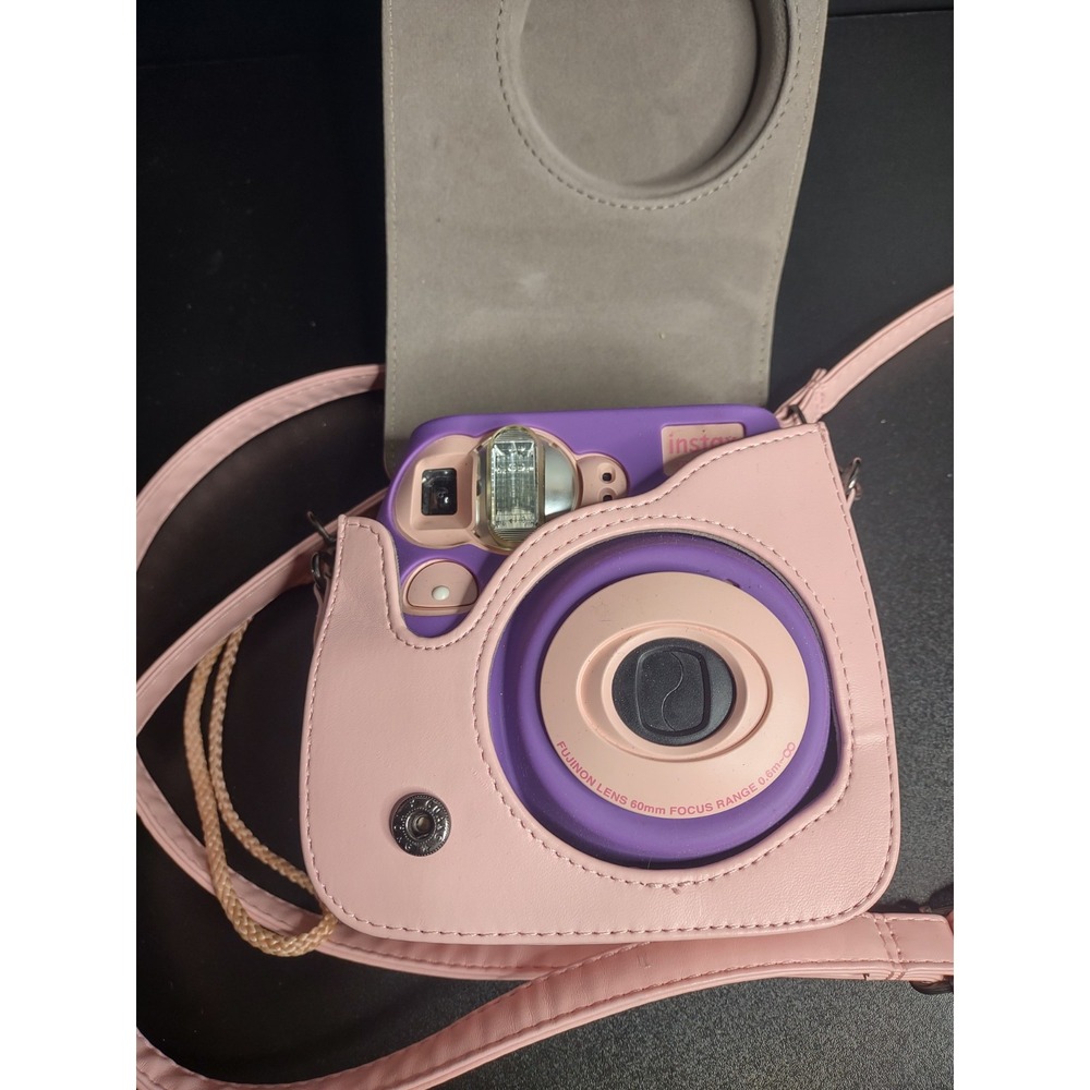 Fujifilm Instax Mini 7+ Instant Camera - Lavender Camera And Pink Case